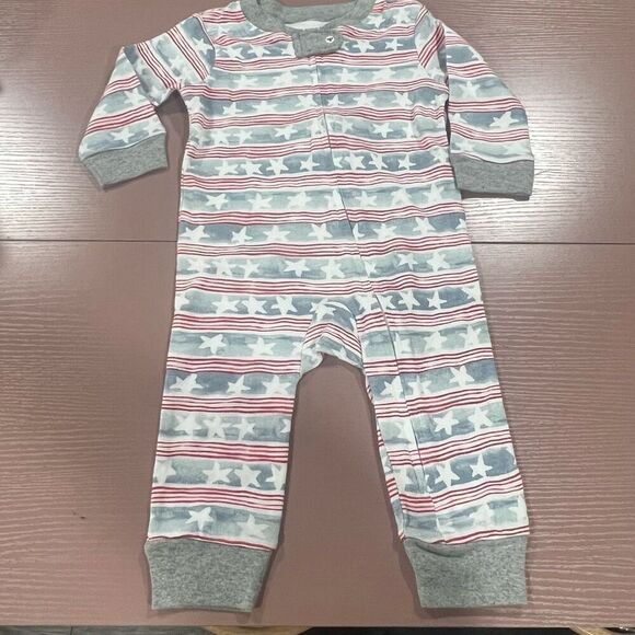 Burt’s Bees Patriot Stars and Stripes Sleeper - Picture 1 of 4